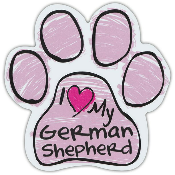 Picture PawsDog Paw Shaped Magnets I LOVE MY GERMAN SHEPHERDCar Magnet 